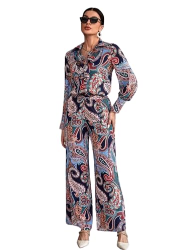 Leriya Fashion Women's Ethnic Co Ord Set || Paisley Printed Co-Ord Sets for Women || Long Straight Shirt Kurta with Pant Set for Women || Gift for Women || Fancy Kurta Set || Co-ord set