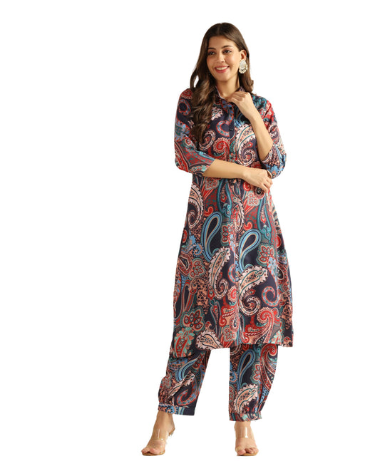 Leriya Fashion Ethnic Co Ord Set | Casual Wear Pant  Set | Fancy Co-Ord Sets | Full Pair Set | Women Kurta Sets Kurtis | Women Kurta Pant Set | Co-ord Sets for Women