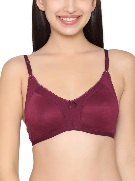 Clovia Women's Cotton Solid Non-Padded Full Cup Wire Free T-Shirt Bra | Bra for Women