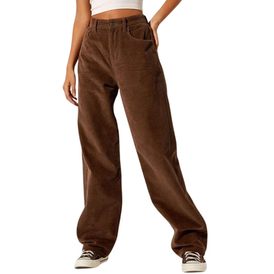 MK Jeans Wide-Leg Brown Jeans for Women Baggy High-Waist Brown Jeans