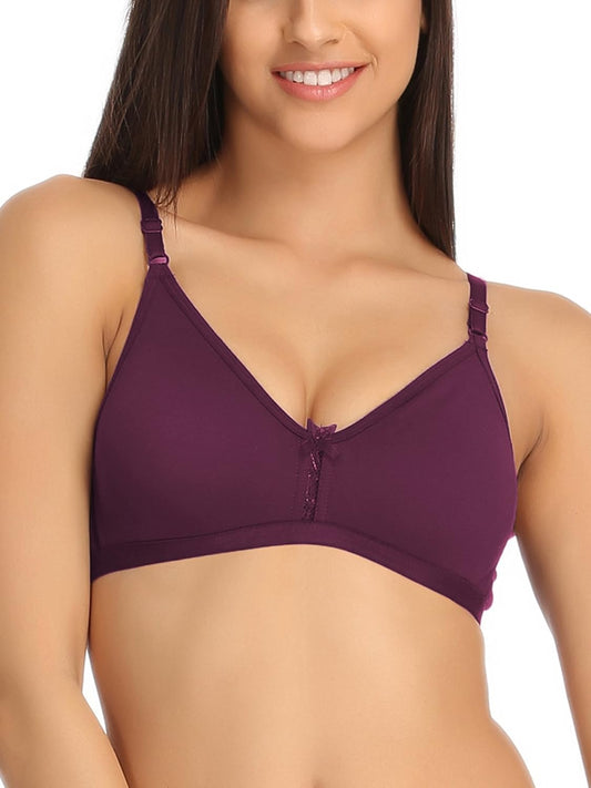 Clovia Women's Cotton Rich Solid Non-Padded Full Cup Wire Free T-Shirt Bra | Bra for Women | Non-Padded bra