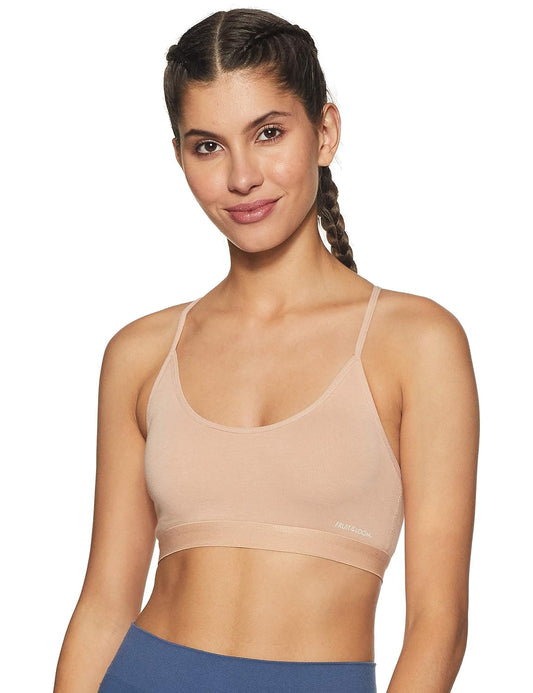 Fruit of the Loom Women's Cotton Double Layered Wire Free Sports Bra | Bra for Women
