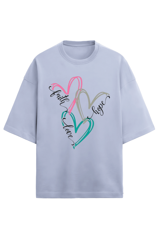Love-Laden Comfort: Heart Oversized T-Shirt for Women